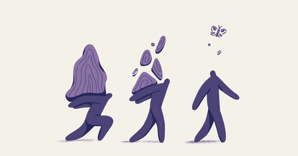 a group of people carrying objects